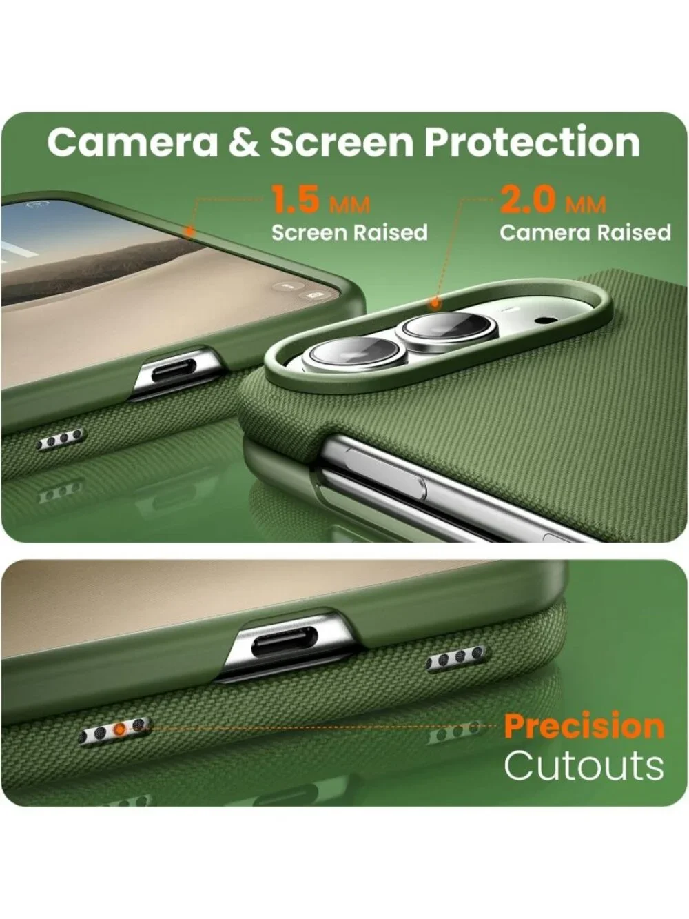 iPhone Duo Green Techwoven Drop Protection Shockproof Skin-Friendly Cover Case